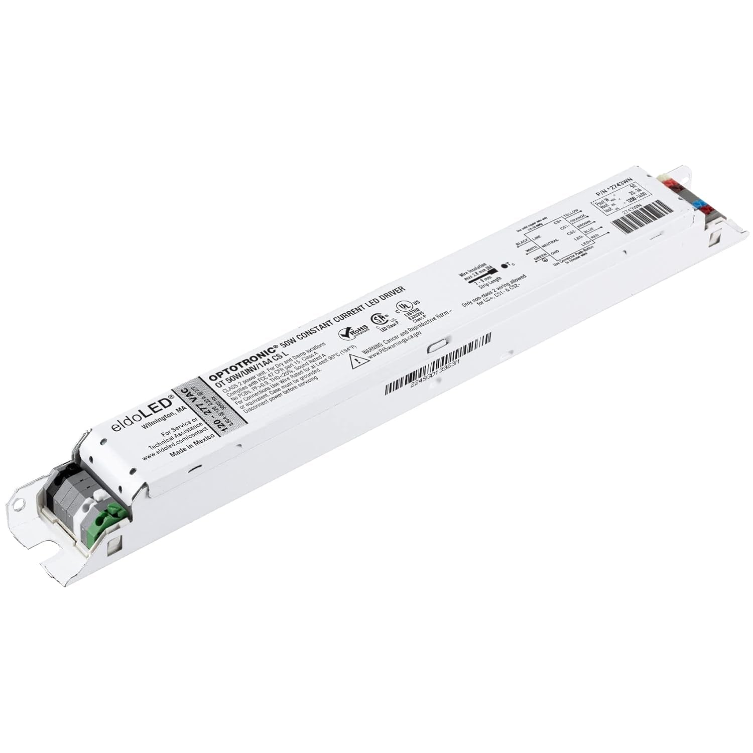 57439 Optotronic 50W 120/277V AC 50/60Hz Constant Current Non- Dimmable LED Driver OT 50W/UNV/1A4 CS L