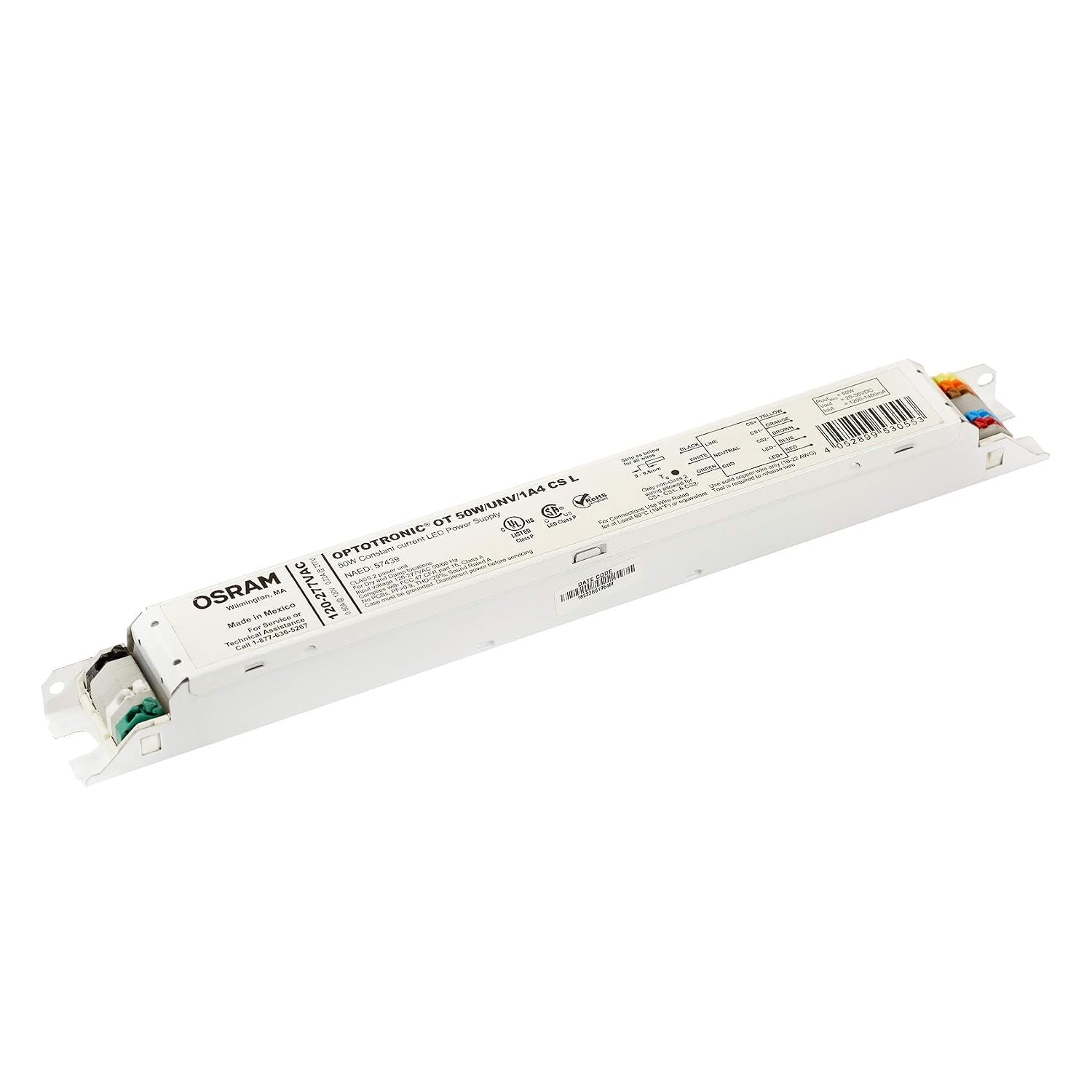 57439 Optotronic 50W 120/277V AC 50/60Hz Constant Current Non- Dimmable LED Driver OT 50W/UNV/1A4 CS L