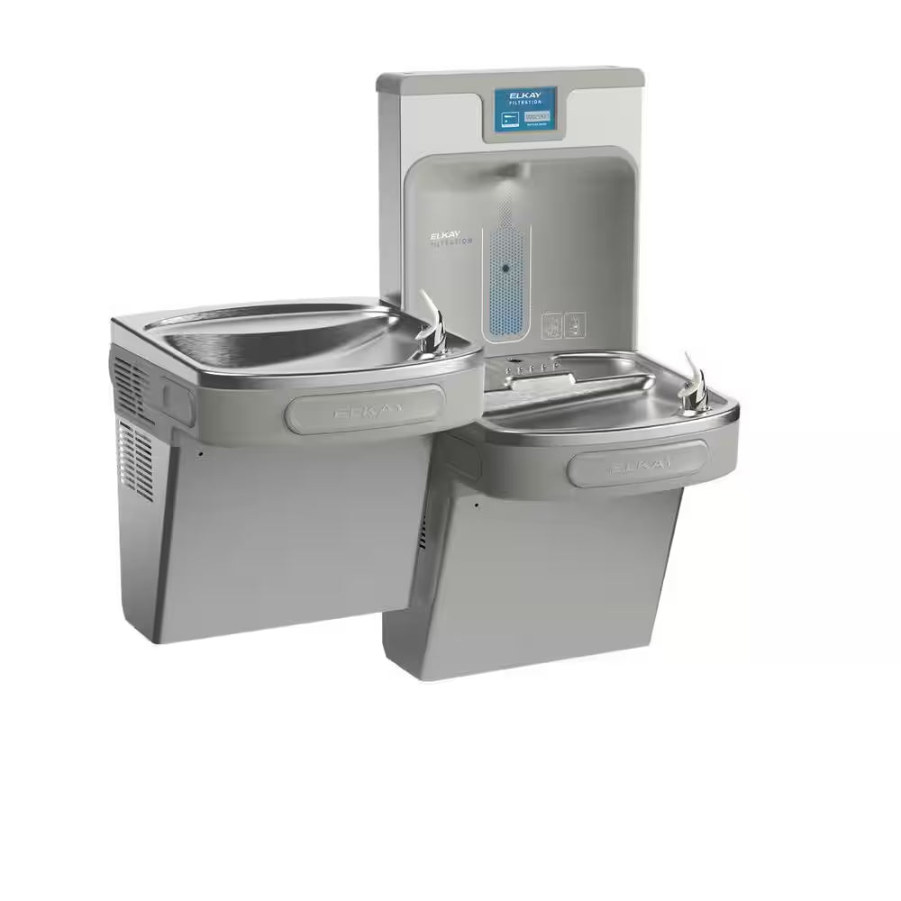 Ezh2O ADA Cooler Stainless Steel, Bi-Level Drinking Fountain Bottle Filling Station