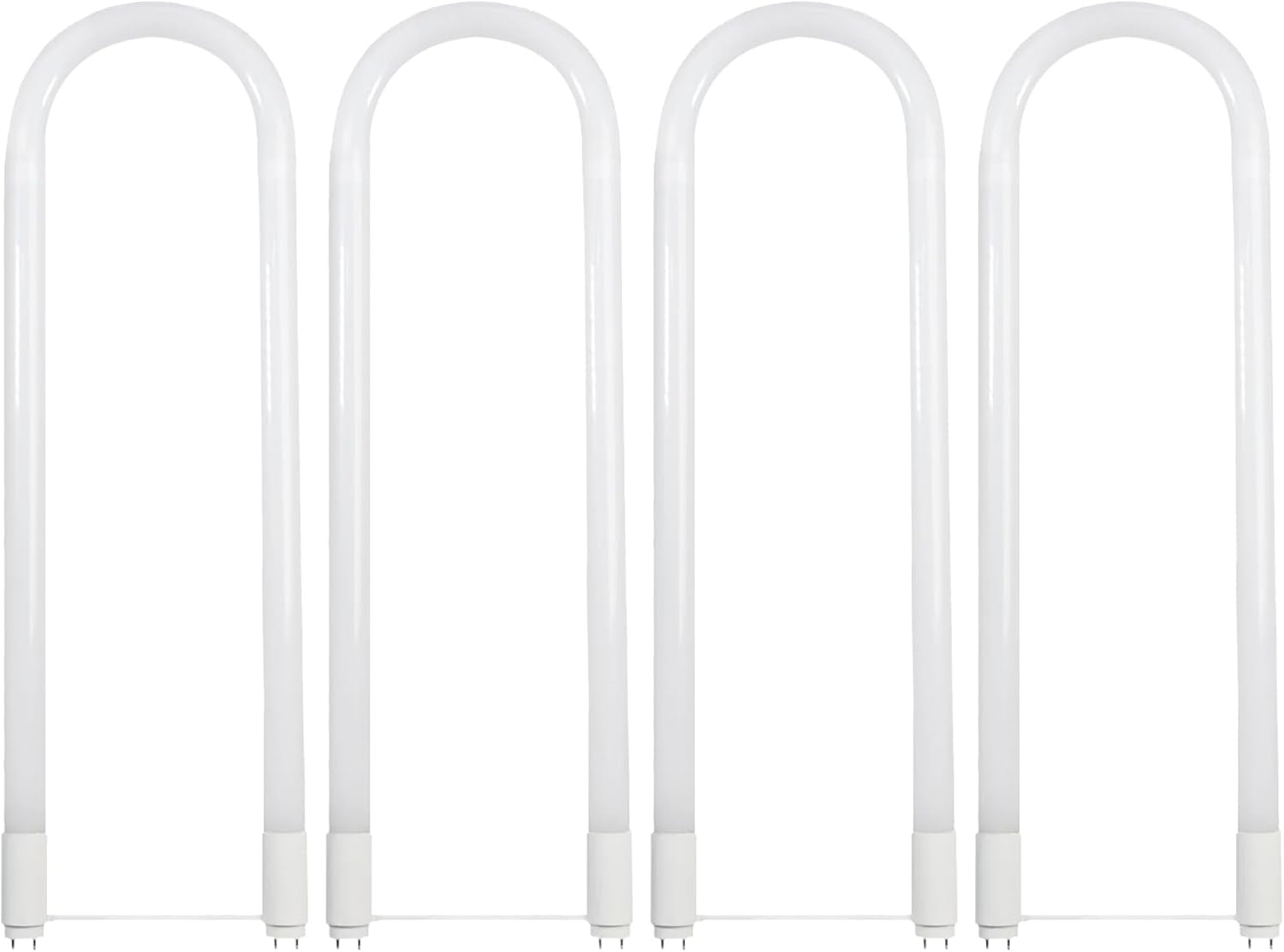 T8 U-Bend LED Tube Light, 15 Watts, Replaces 32W FB32T8 Fluorescent U-Bend, 2100 Lumens, Cool White 4000K, Type A+B Direct Replacement or Ballast Bypass, G13 Base, 50,000 Hours, 4-Pack