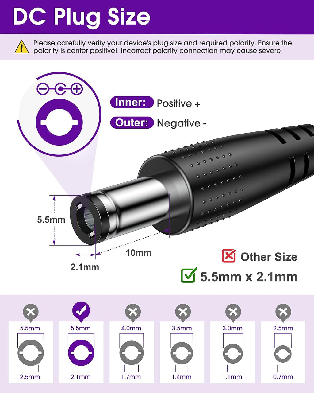 24V 2.5A 60W Power Supply, AC/DC LED Adapter, Class 2, Ul-Listed