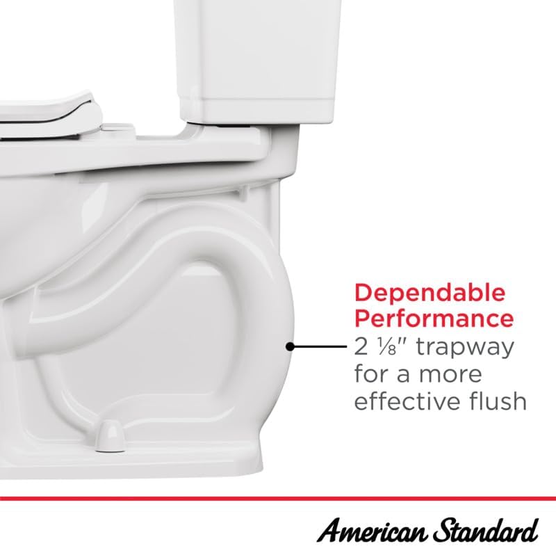 American Standard 2467016.020 Cadet Two-Piece Pressure Assisted Toilet, Chair Height, Elongated Front, White, 1.6 GPF