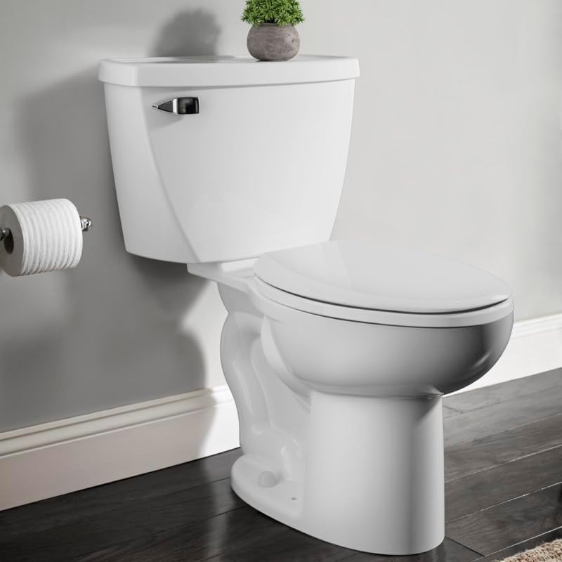 American Standard 2467016.020 Cadet Two-Piece Pressure Assisted Toilet, Chair Height, Elongated Front, White, 1.6 GPF