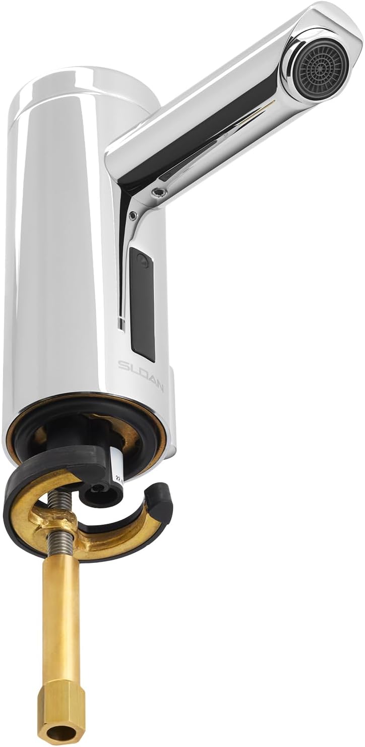 Optima EAF-275 Sensor Activated Solar Touch-Free Faucet, Commercial Grade with Mounting Hardware - 0.5GPM Solar Powered, Deck-Mounted Mid Body, Polished Chrome Finish, 3335016