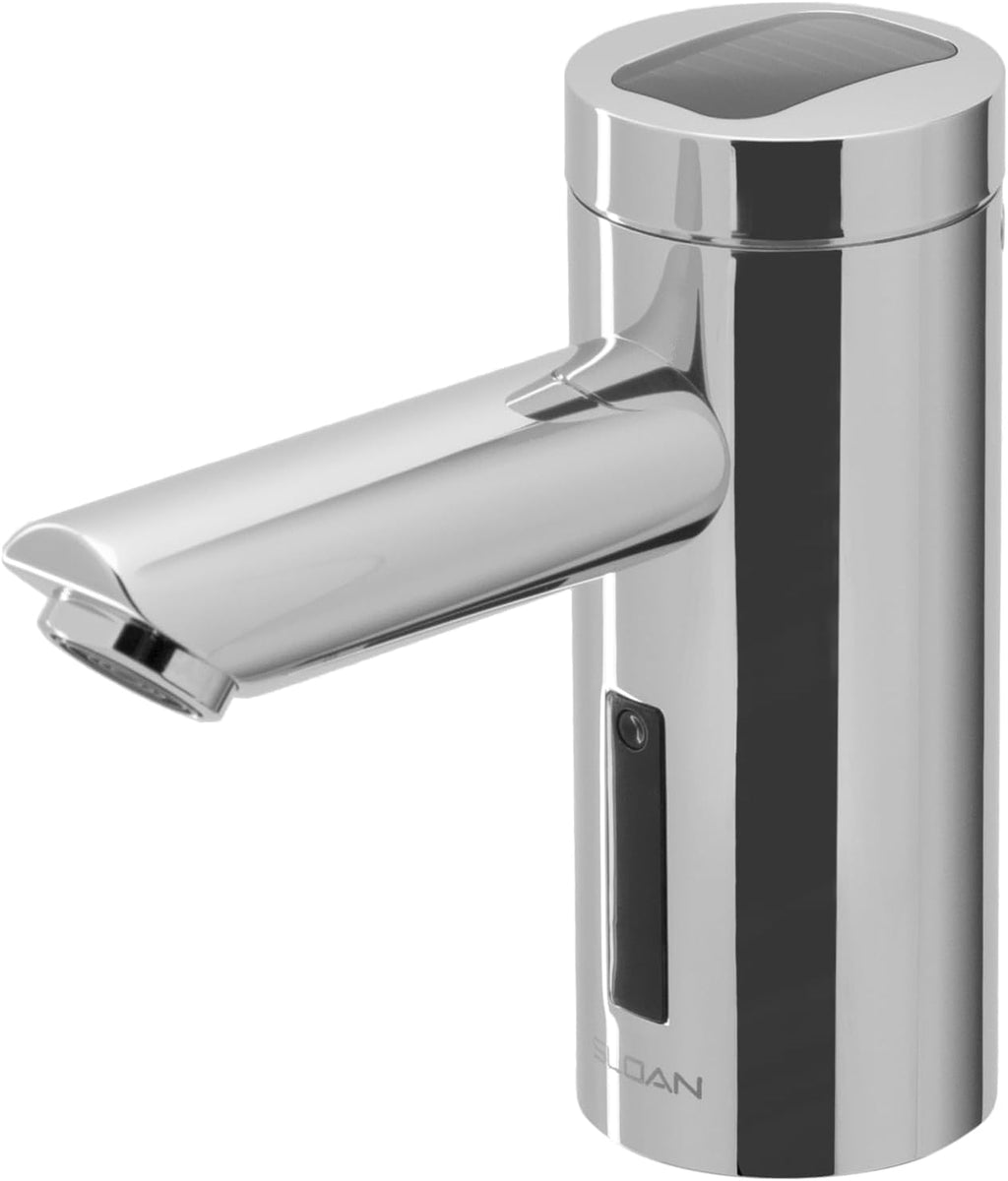 Optima EAF-275 Sensor Activated Solar Touch-Free Faucet, Commercial Grade with Mounting Hardware - 0.5GPM Solar Powered, Deck-Mounted Mid Body, Polished Chrome Finish, 3335016