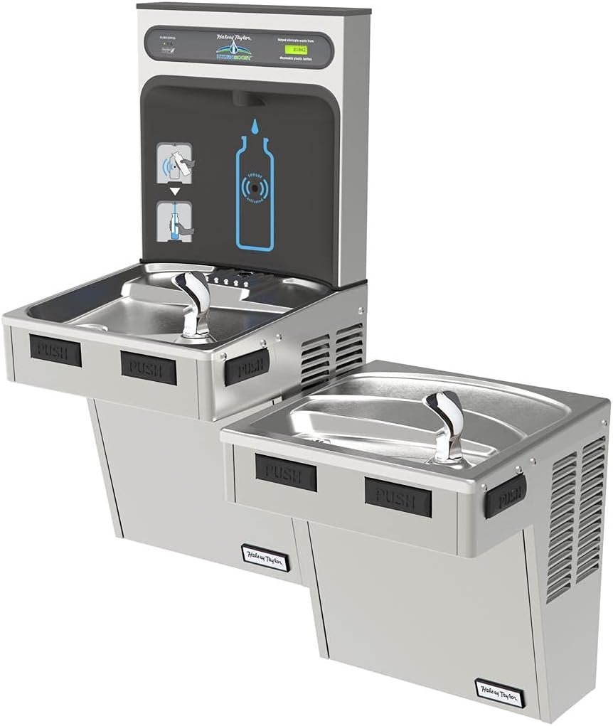 Hydroboost Bottle Filling Station & Bi-Level ADA Cooler Filtered Refrigerated Stainless