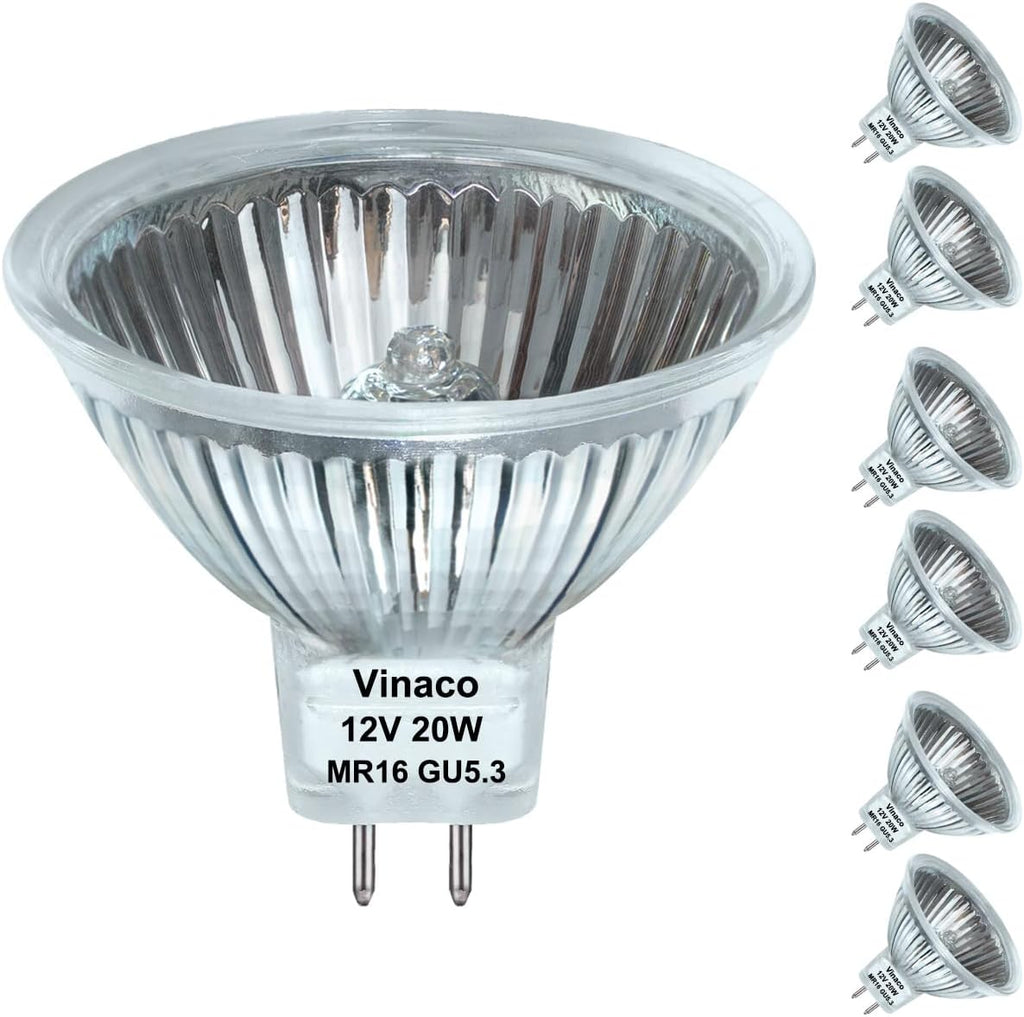 MR16 Halogen Bulb Dimmable 20W 12V 2800K Warm White GU5.3 Base