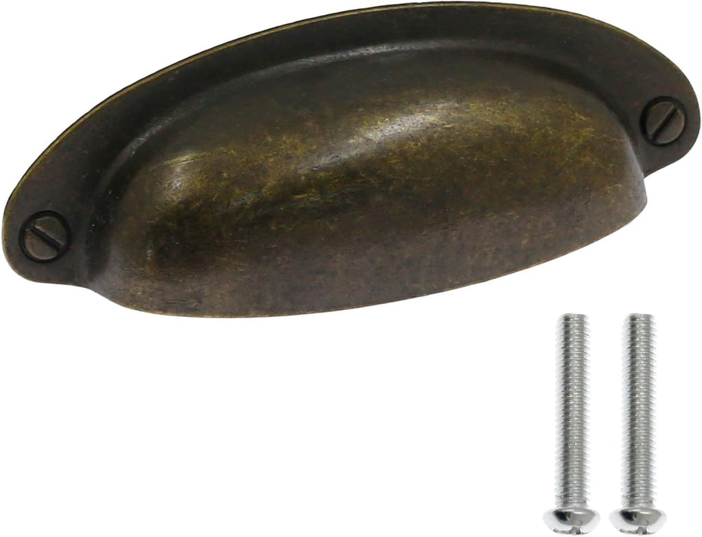 Hitefu 8Pack 3.5" Flat Bronze Cabinet Cup Pulls