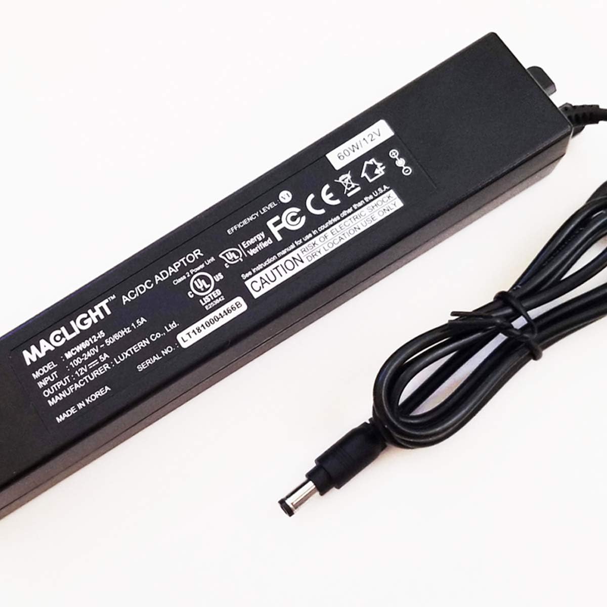 [Mcw6012-I5/Mcw4803-I5] AC/DC Adaptor 60W (12V5A) / Non-Dimmable, Plug & Play Power Supply/Led Power Adaptor/Ul & Cul Listed