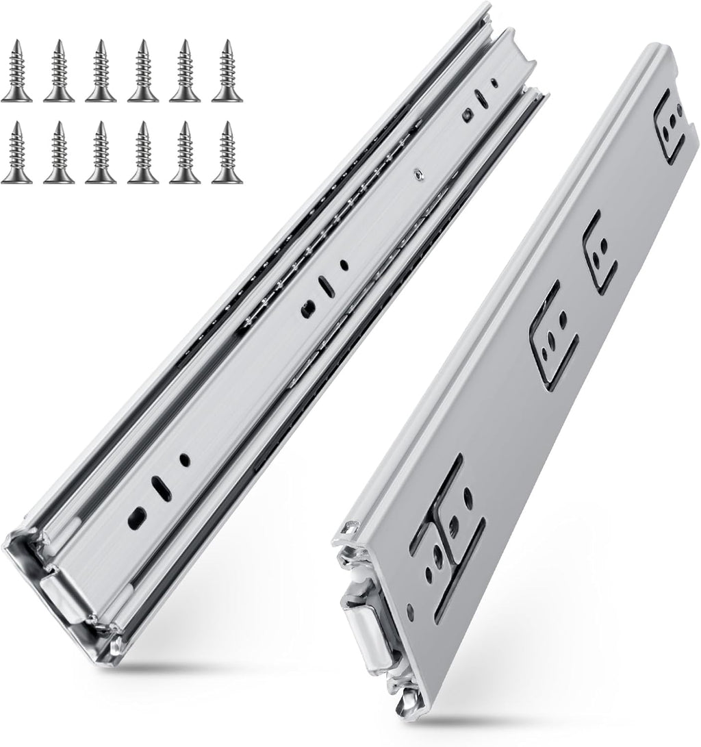 200 LBS Heavy Duty Drawer Slides 1 Pair 20 Inch Full Extension Ball Bearing Sliding Rails Cabinet Runners Tracks Tool Box Glides