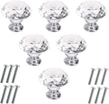 6 Pcs Crystal Glass Cabinet Knobs 30Mm Diamond Shape Drawer Kitchen Cabinets Dresser Cupboard Wardrobe Pulls Handles (30Mm, Clear)