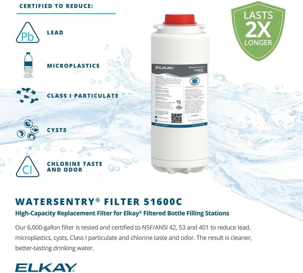 Elkay LZSTL8WSSP Enhanced Filtered Bottle Filler & Bi-Level ADA Cooler Refrigerated Stainless High Capacity Lead Reducing Drop down Wrapper