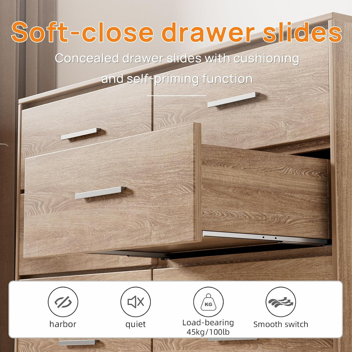 10 Inch Soft Close Undermount Drawer Slides for Frameless, 100Lb,1 Pair