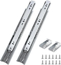1 Pair 20 Inch Rear/Side Mount Drawer Slides with Rear Mounting Brackets, Heavy Duty Ball Bearing Soft Close Drawer Glides, 3 Folds Full Extension Dresser Drawer Runners