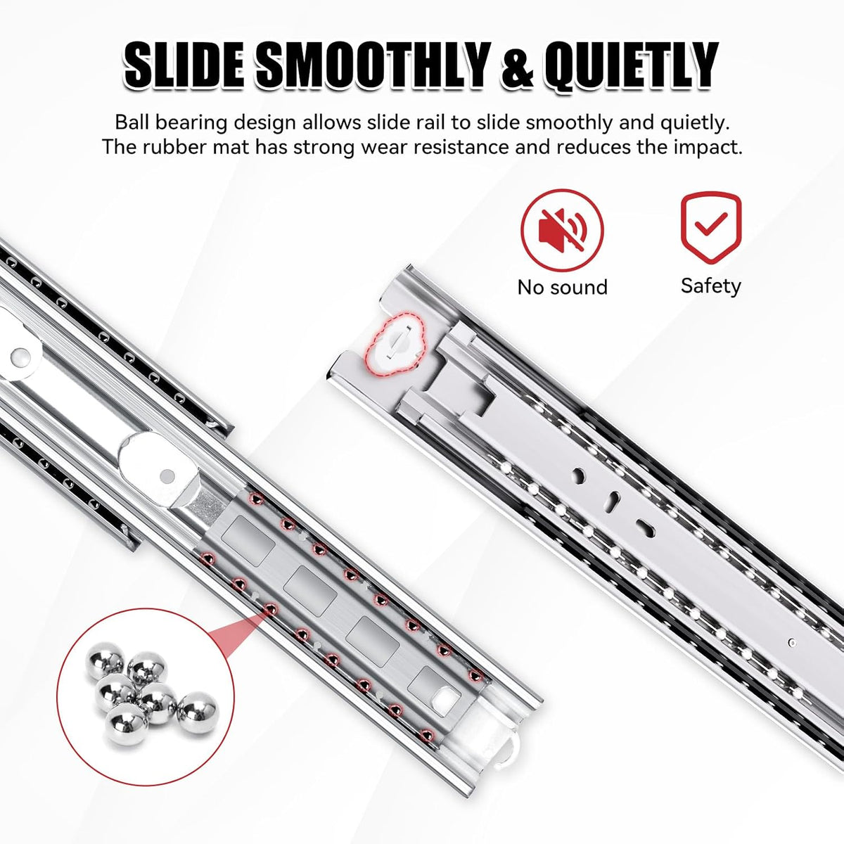 200Lb Heavy Duty Drawer Slides 18" Full Extension Sliding Rails