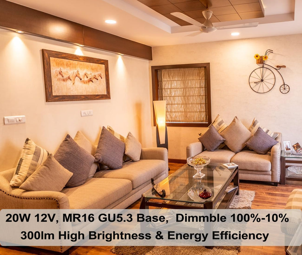 MR16 Halogen Bulb Dimmable 20W 12V 2800K Warm White GU5.3 Base