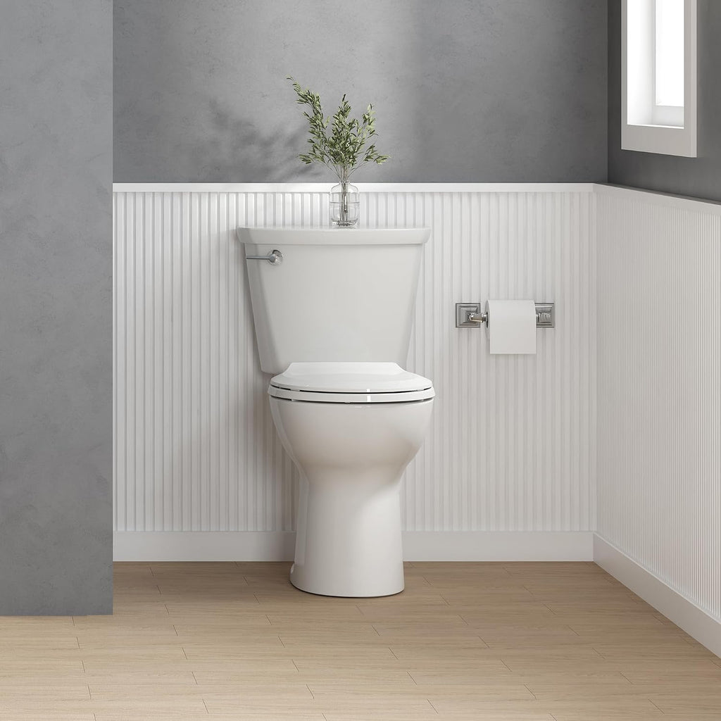 American Standard 2467016.020 Cadet Two-Piece Pressure Assisted Toilet, Chair Height, Elongated Front, White, 1.6 GPF