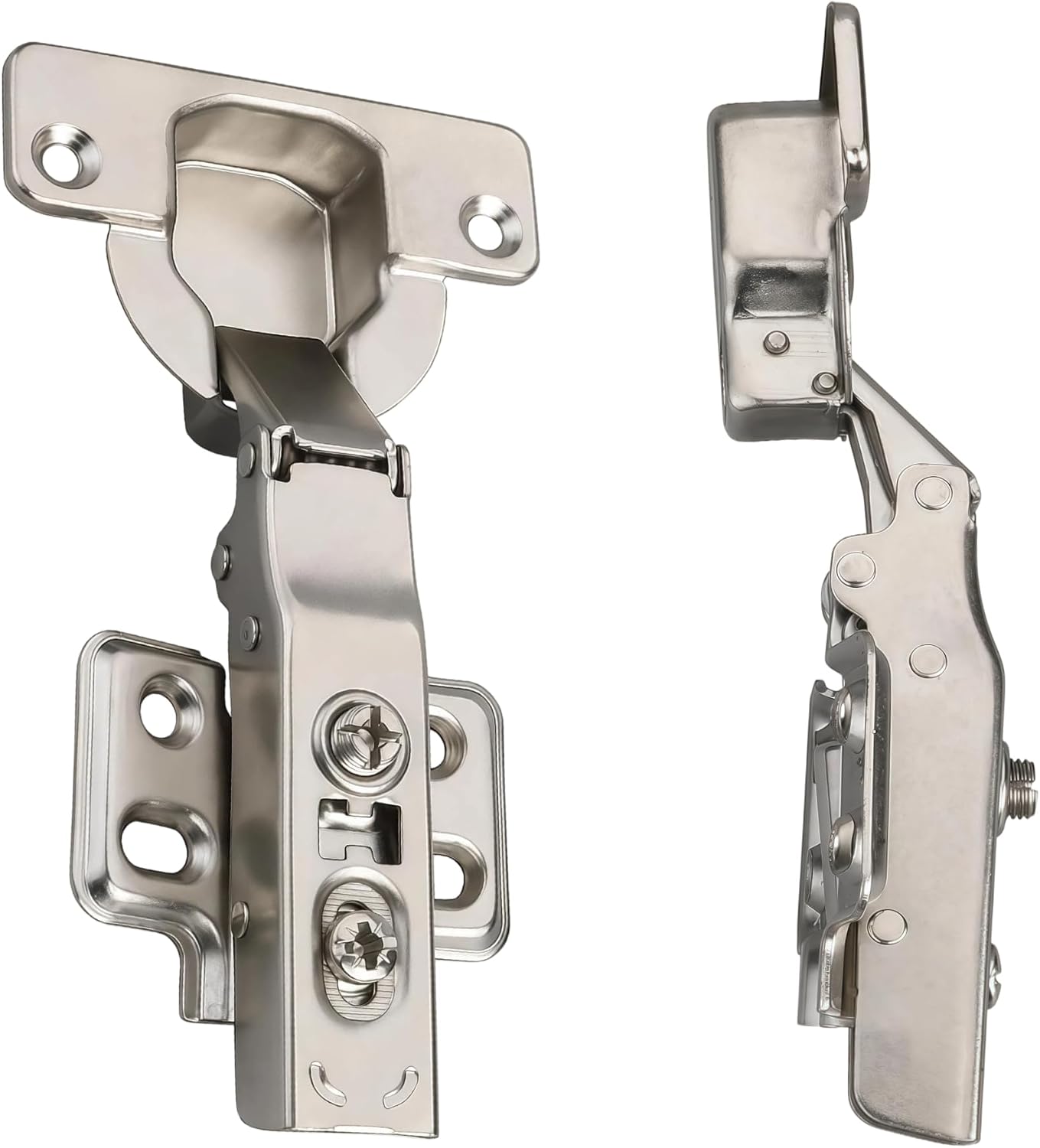2 Pcs 40Mm Cup Full Overlay Soft Close Cabinet Hinges Only for Thick Door(18-28Mm), Durable, Quiet & Heavy Duty European Concealed Hinges with Screws, Nickel Plated for Frameless Cabinets
