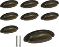 Hitefu 8Pack 3.5" Flat Bronze Cabinet Cup Pulls