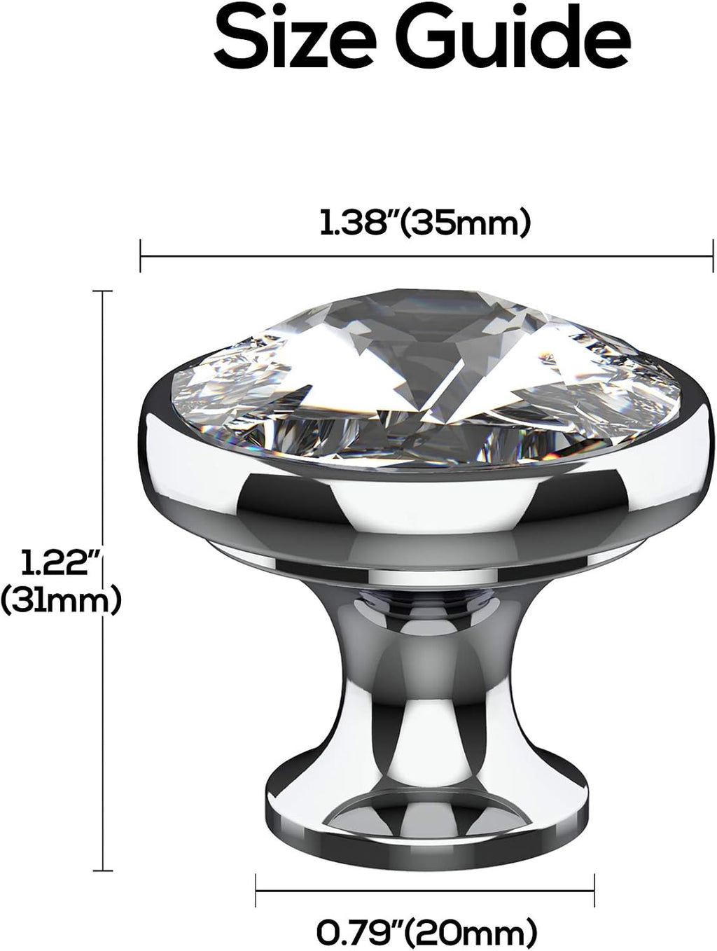 Clear Crystal Gold Cabinet Knobs 10 Pack, AL1011KGP