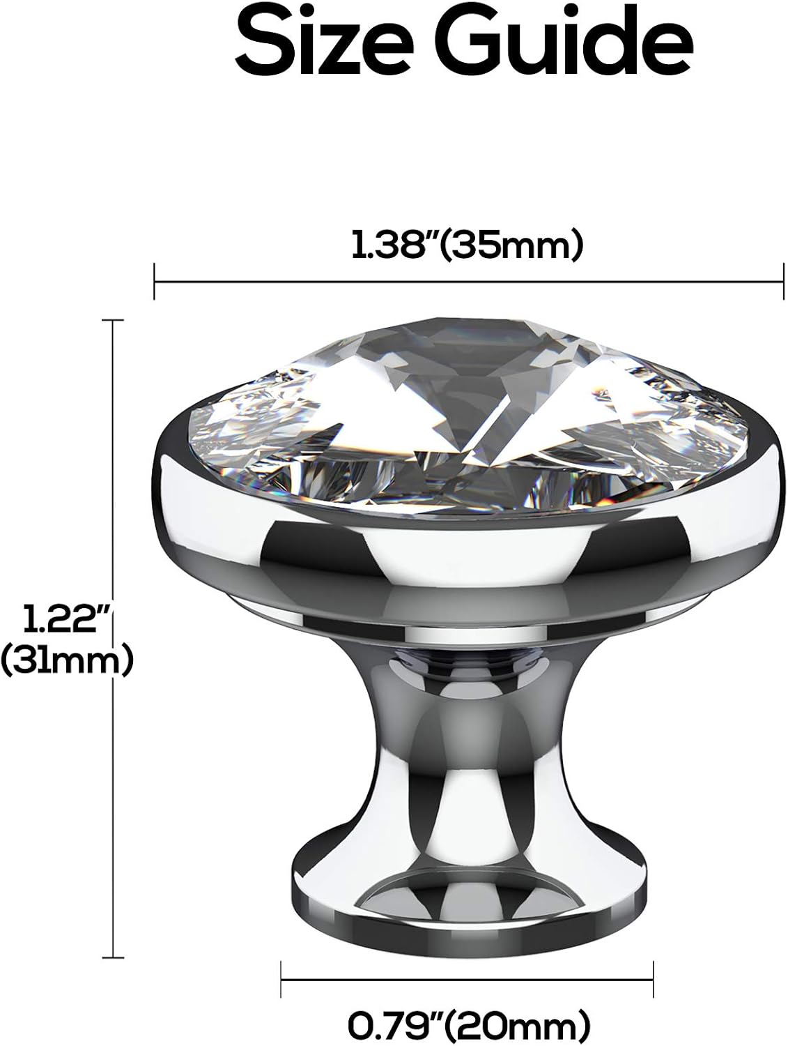 Clear Crystal Gold Cabinet Knobs 10 Pack, AL1011KGP