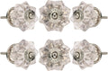 Set of 6 Crystal Knobs - for Cabinet & Drawers Decorative Glass Knobs - for Home, Kitchen, Cabinet, Hardware, Cupboard, Door, Dresser, Wardrobe and Drawer Pulls (Clear)