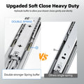 3/4" Thick 300Lbs Soft Close Heavy Duty Drawer Slides 1 Pair 16 18 20 22 Inch Full Extension Ball Bearing Self Slow Closing Rails Cabinet Tool Box RV Runners Tracks Glides