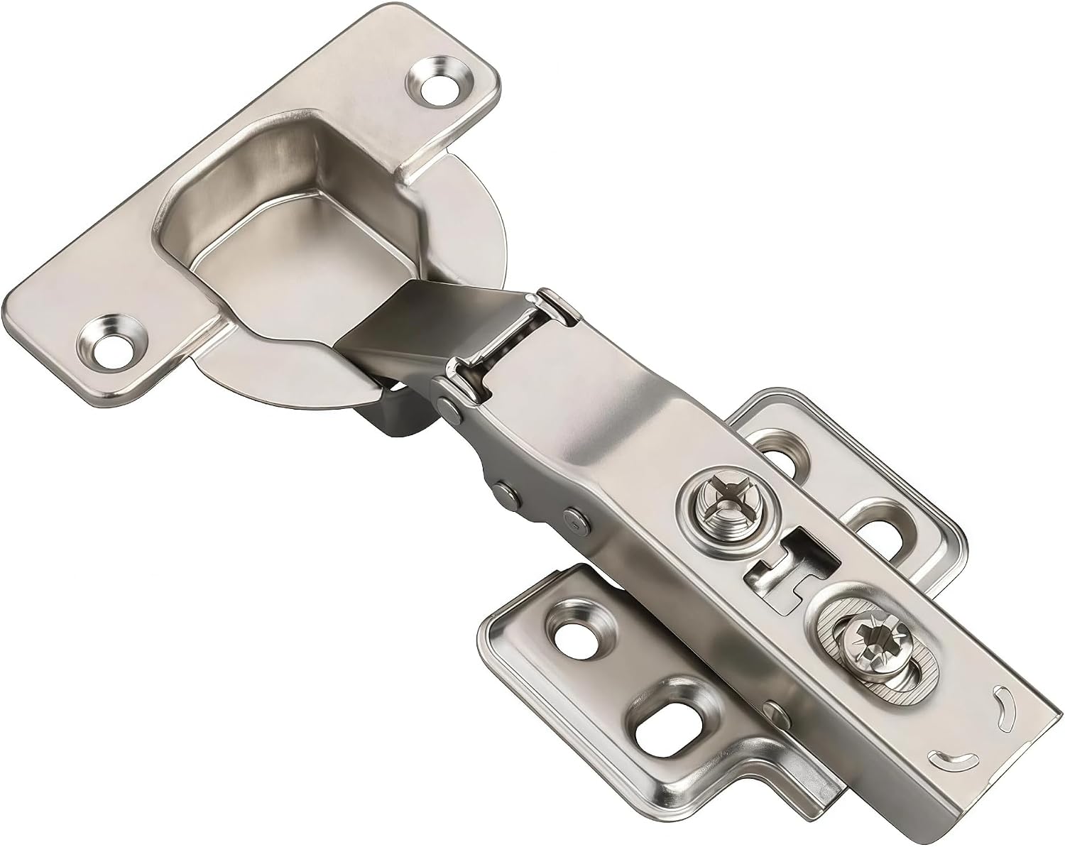 10 Pcs 40Mm Cup Full Overlay Soft Close Cabinet Hinges Only for Thick Door(18-28Mm), Durable, Quiet & Heavy Duty European Concealed Hinges with Screws, Nickel Plated for Frameless Cabinets