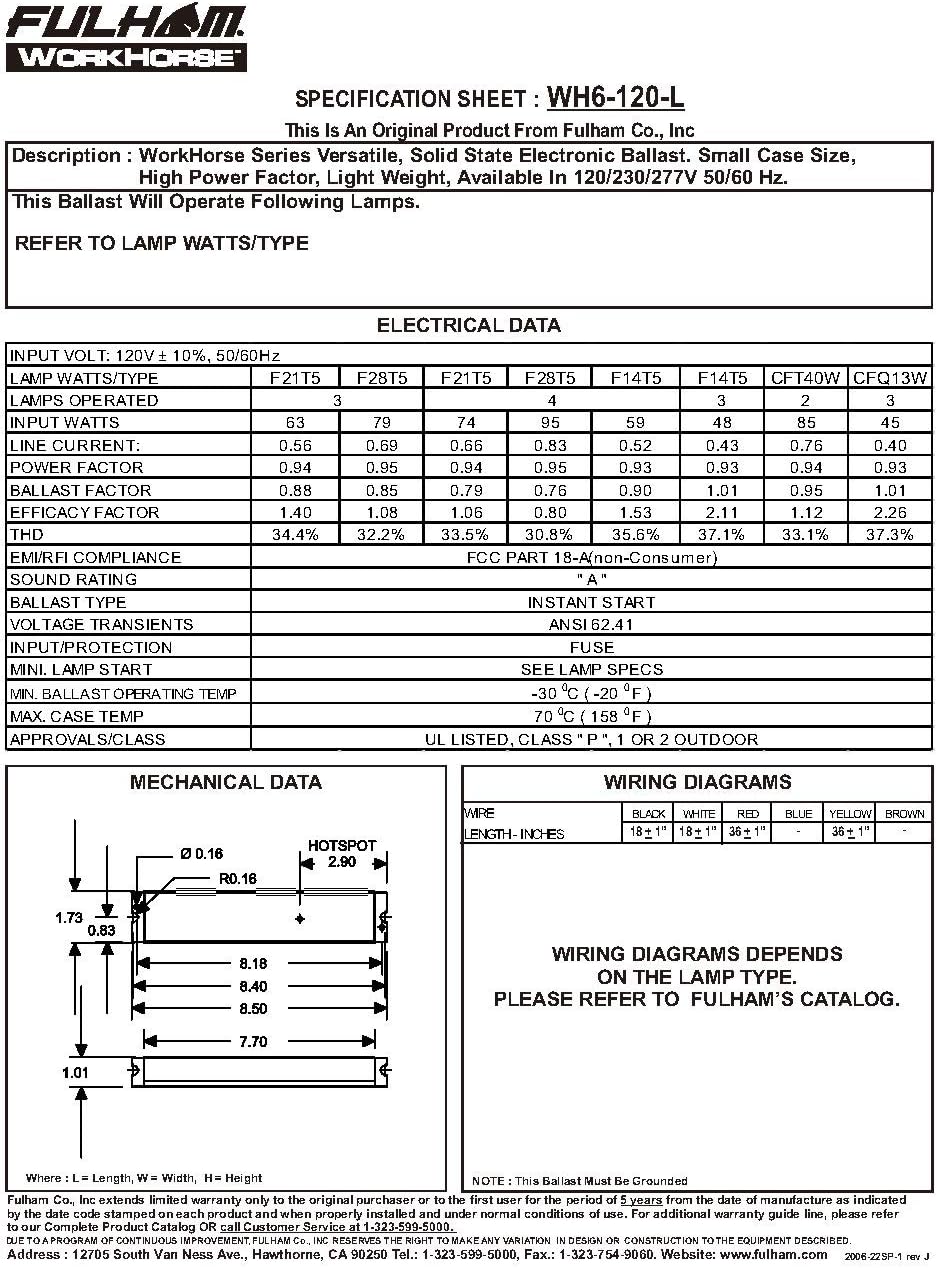 Lighting  Workhorse Adaptable Ballast, WH6-120-L, Silver