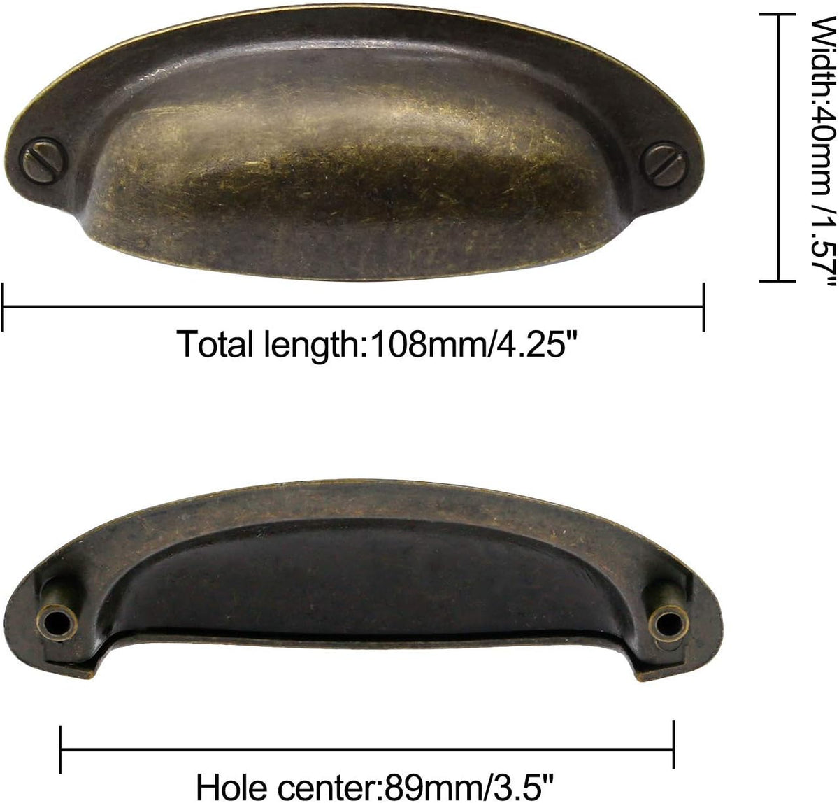 Hitefu 8Pack 3.5" Flat Bronze Cabinet Cup Pulls
