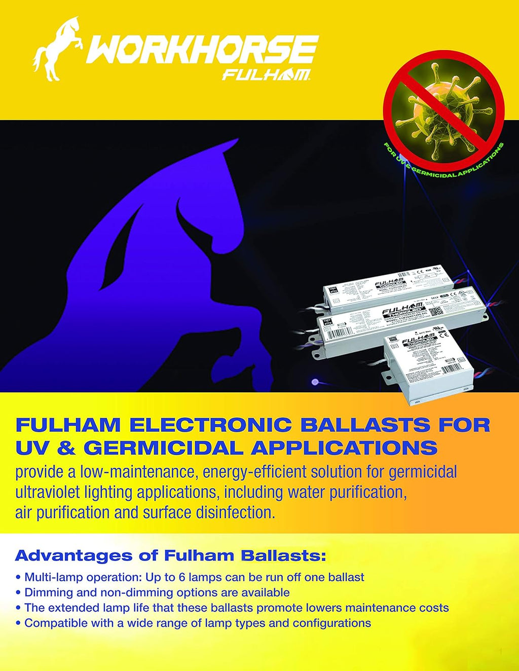 Lighting  Workhorse Adaptable Ballast, WH6-120-L, Silver