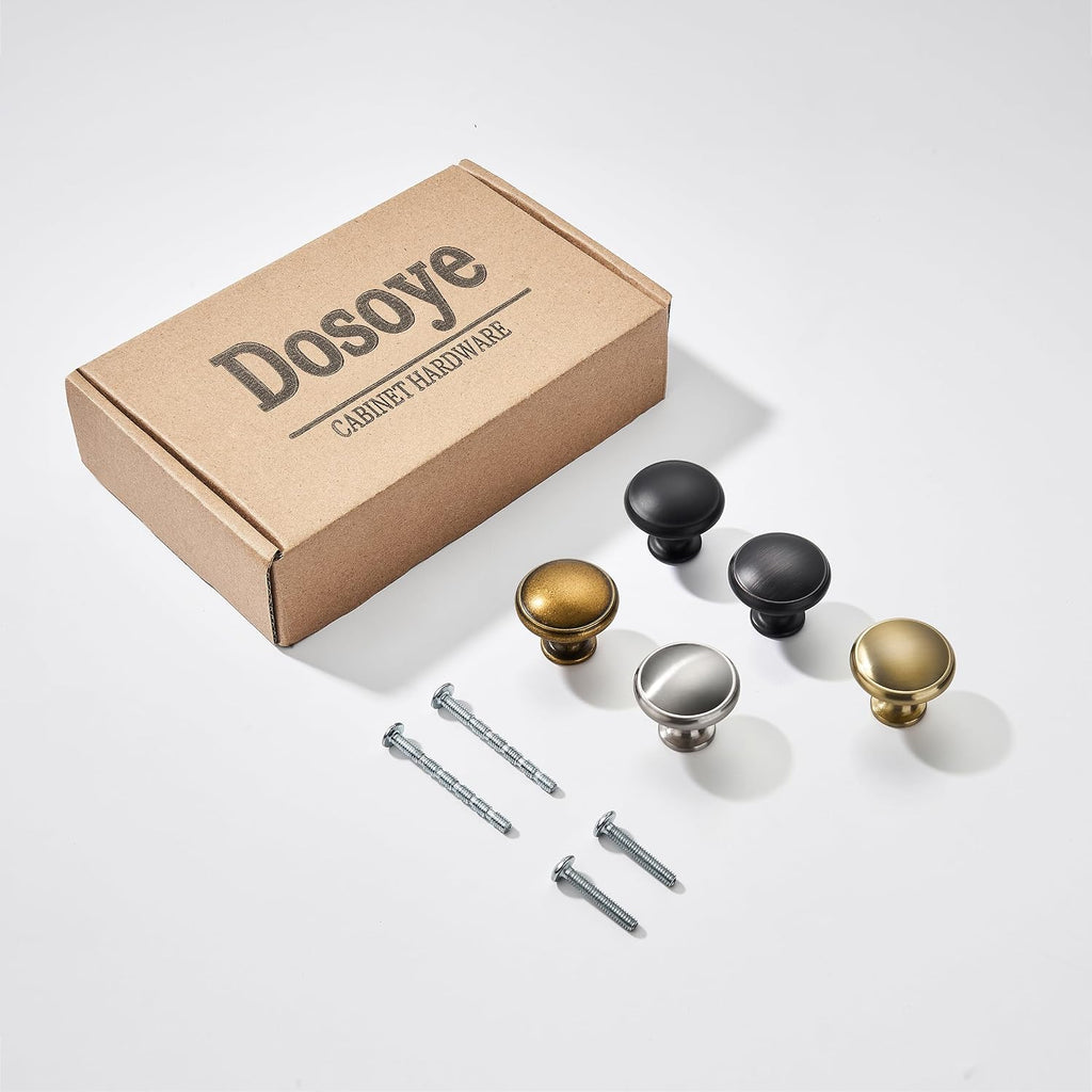 10 Pack Antique Brass Cabinet Knobs Drawer Knob Kitchen Hardware - Single Hole Vintage Retro Cabinet Knobs Kitchen Cabinet Pulls for Closet Wardrobe Dresser Cupboard