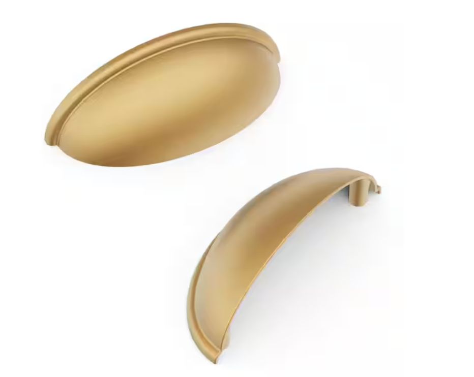 Heritage Designs Collins 3 In. (76 Mm) Center-To-Center Brushed Brass Drawer Cup Pull (10-Pack )