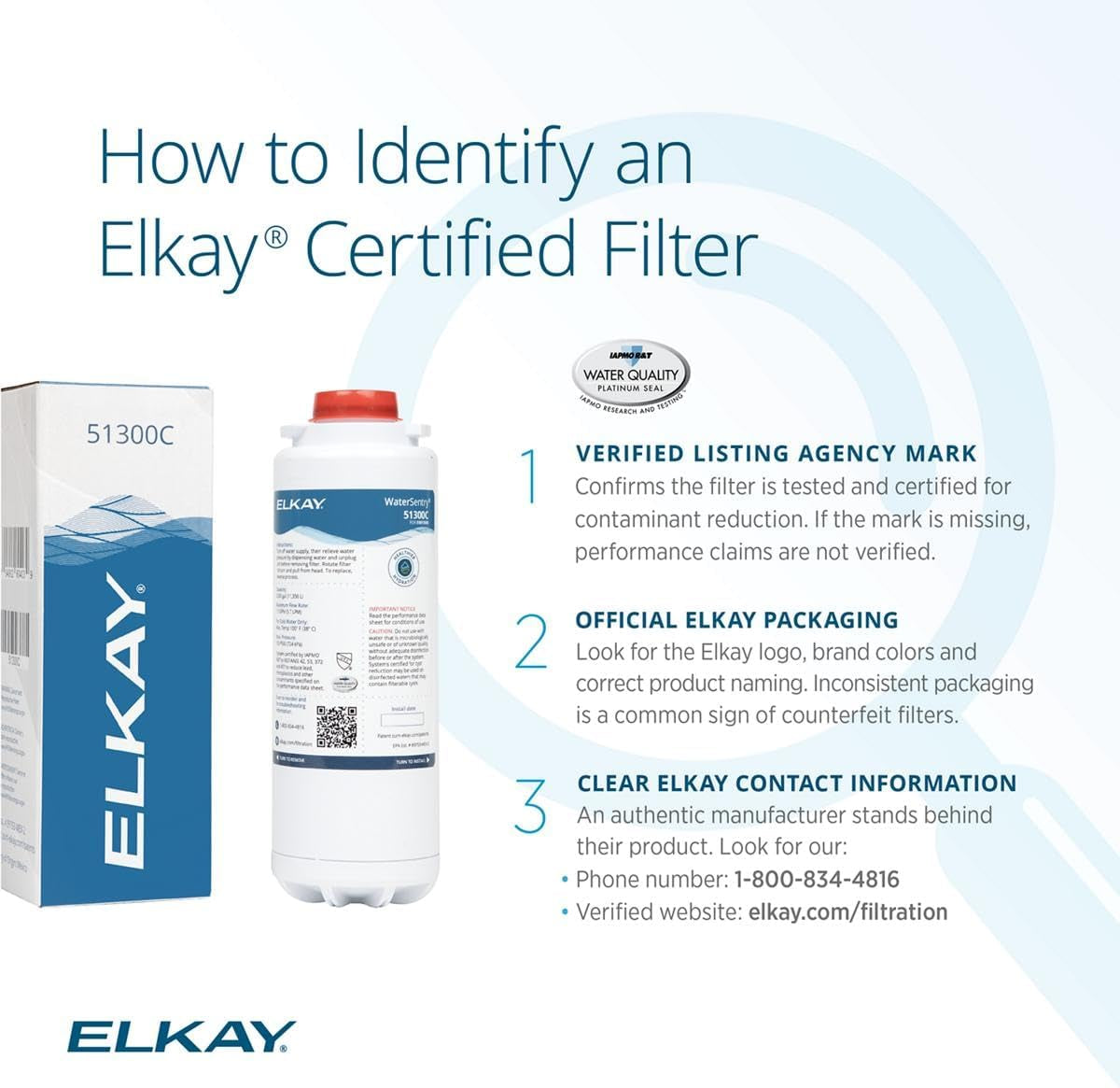 Elkay Genuine Watersentry 51300C Lead + Microplastics NSF/ANSI Certified Filter (Single)(Bottle Fillers)