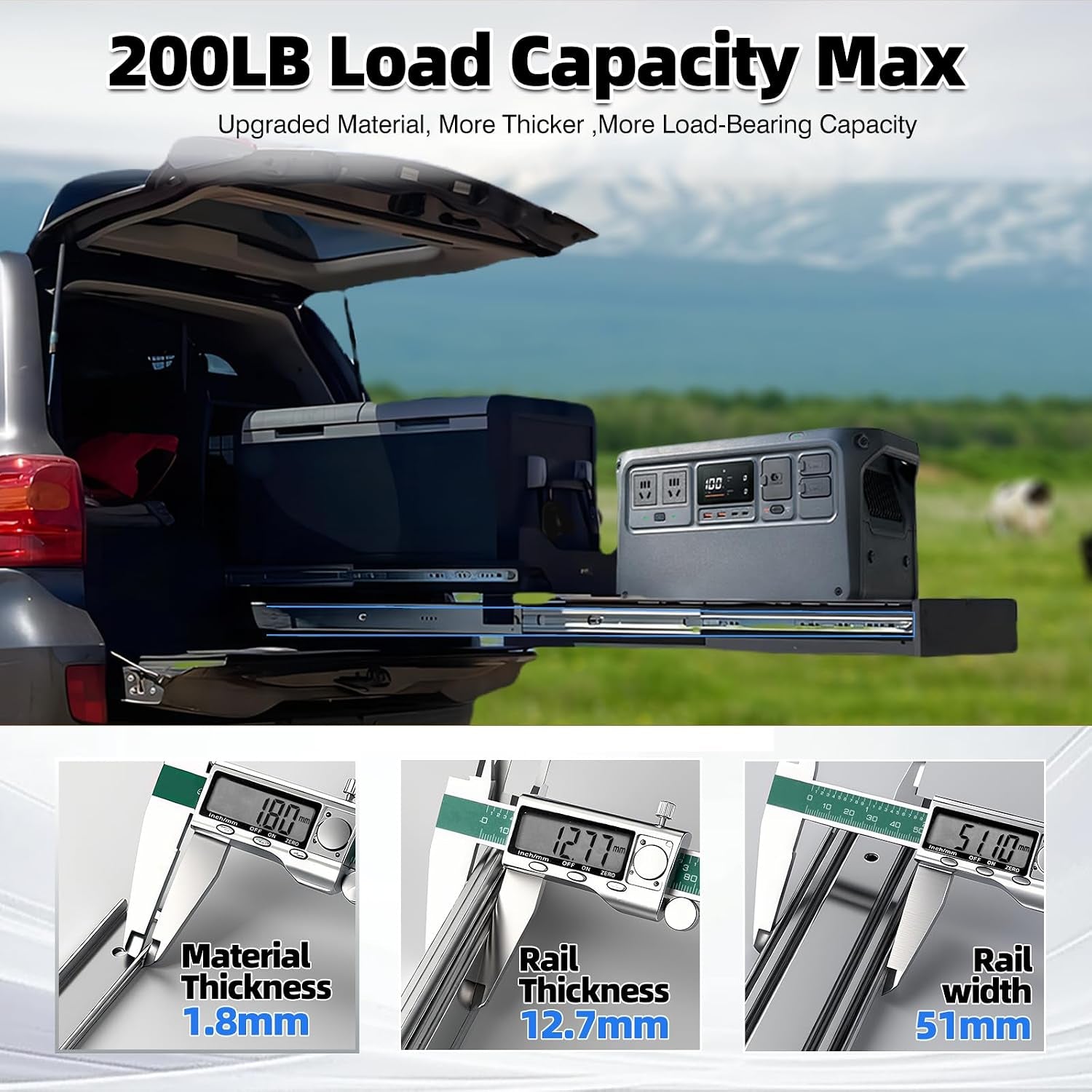 Thickened 200Lbs Heavy Duty Drawer Slides 1 Pair 10 12 14 16 18 20 22 24 32 40 Full Extension Ball Bearing Sliding Rails Cabinet Tool Box Runners Tracks Glides (16" L)