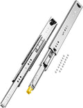 Heavy Duty Drawer Slides 16Inch, 1 Pair Locking Drawer Slides 250Lbs Load Capacity, Side Mount Ball Bearing, 3-Fold Full Extension