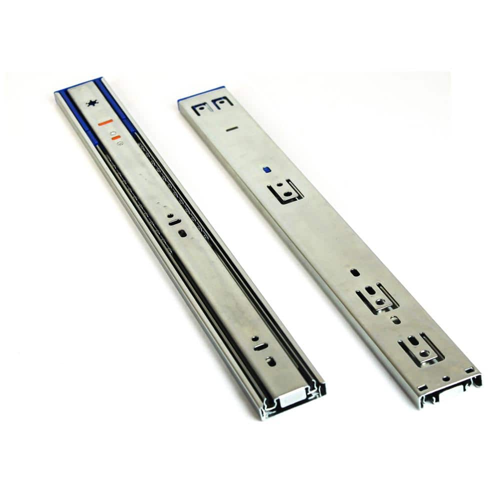 18 In. Side Mount Soft Close Full Extension Ball Bearing Drawer Slide with Installation Screws 1-Pair (2 Pieces)