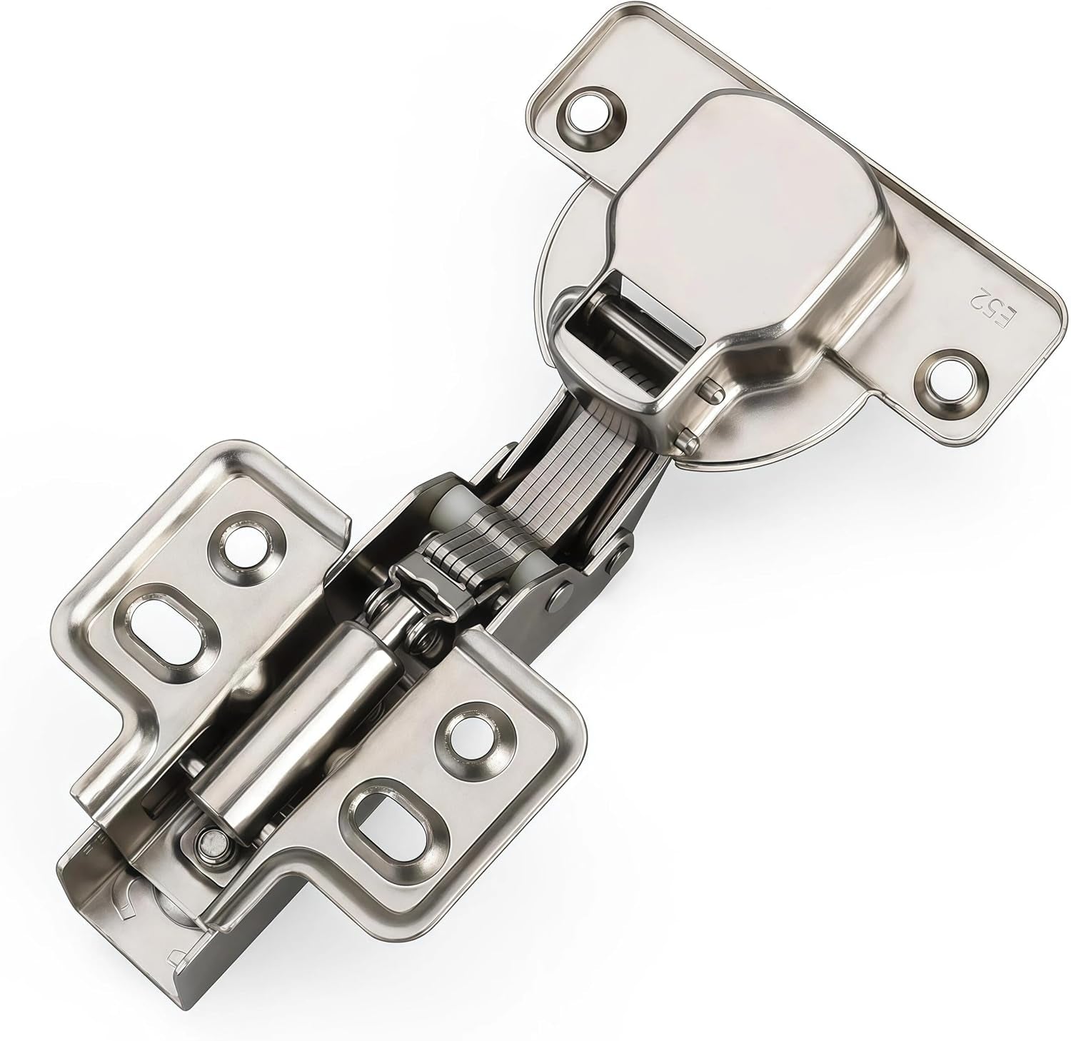 2 Pcs 40Mm Cup Half Overlay Soft Close Cabinet Hinges Only for Thick Door(18-28Mm), Durable, Quiet & Heavy Duty European Concealed Hinges with Screws, Nickel Plated for Frameless Cabinets