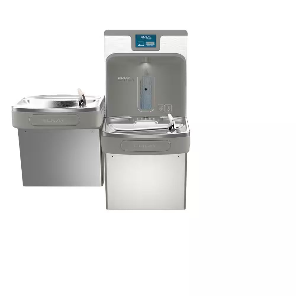 Ezh2O ADA Cooler Stainless Steel, Bi-Level Drinking Fountain Bottle Filling Station