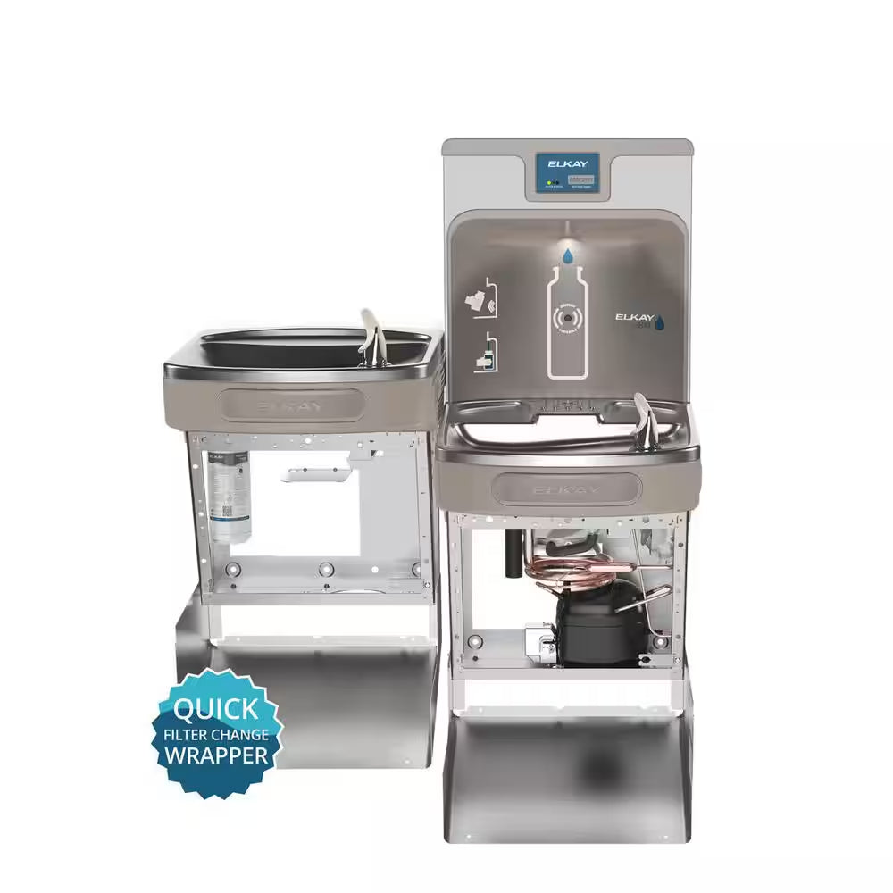 Ezh2O ADA Cooler Stainless Steel, Bi-Level Drinking Fountain Bottle Filling Station