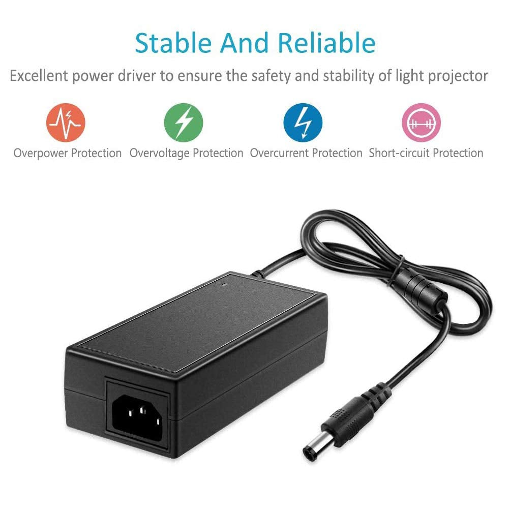 24V 3A Power Supply 72W, 110-240V 50/60Hz AC to DC 24 Volt 3Amp Adapter with 5.5 X 2.1Mm US Plug Cord for LED Strip Light, 3D Printer,Ride on Toys