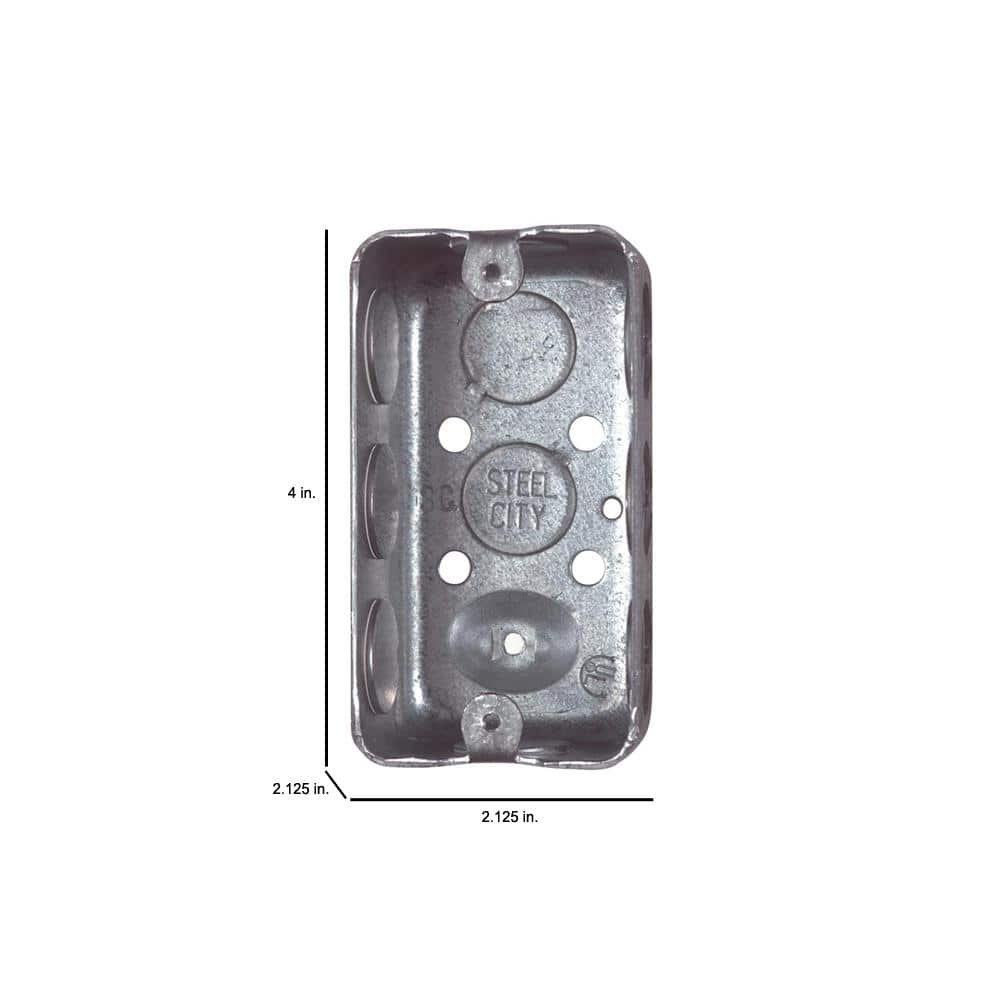 1-Gang 4 In. 2-1/8 In. D New Work Metal Utility Box (5837112-25R)