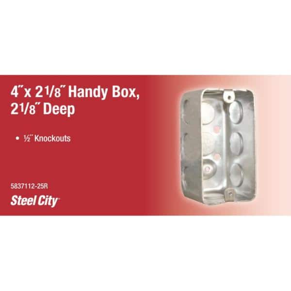 1-Gang 4 In. 2-1/8 In. D New Work Metal Utility Box (5837112-25R)